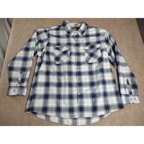 DIXXON Tops - Dixxon Flannel The Undertow Blue Plaid Pearl Snap Button Up Shirt 3XL (2XL)